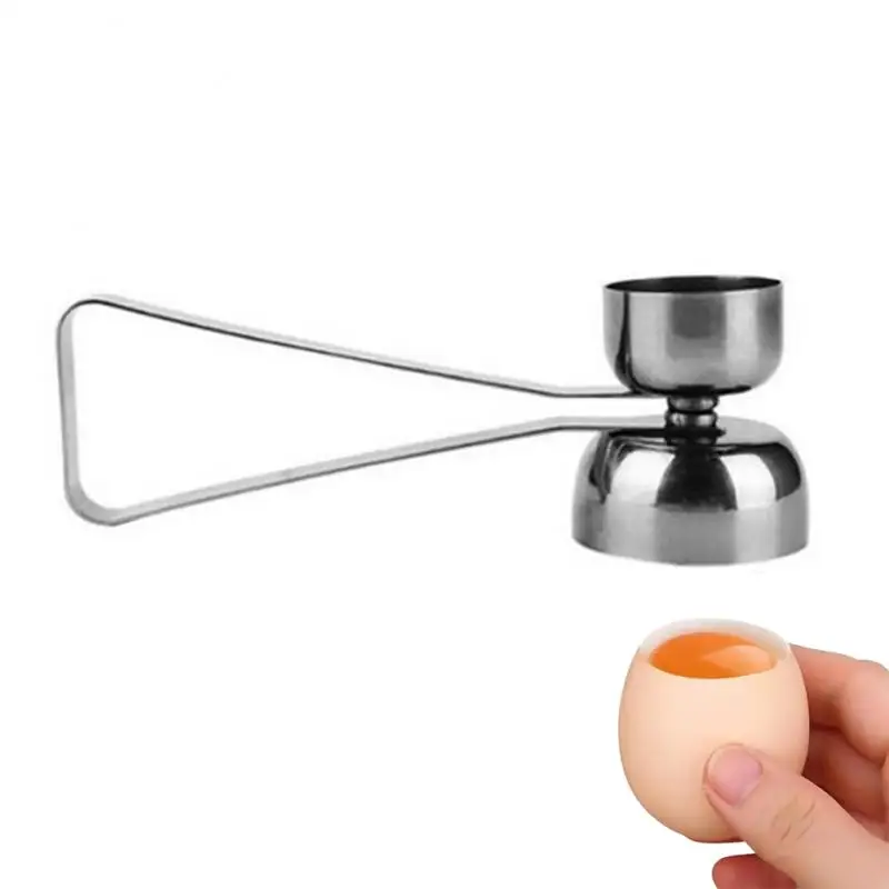 304 Metal Egg Shell Opener Eggshell Cutter Double Head Egg Topper Shell Opener Boiled Raw Egg Creative Kitchen Tools Accessories