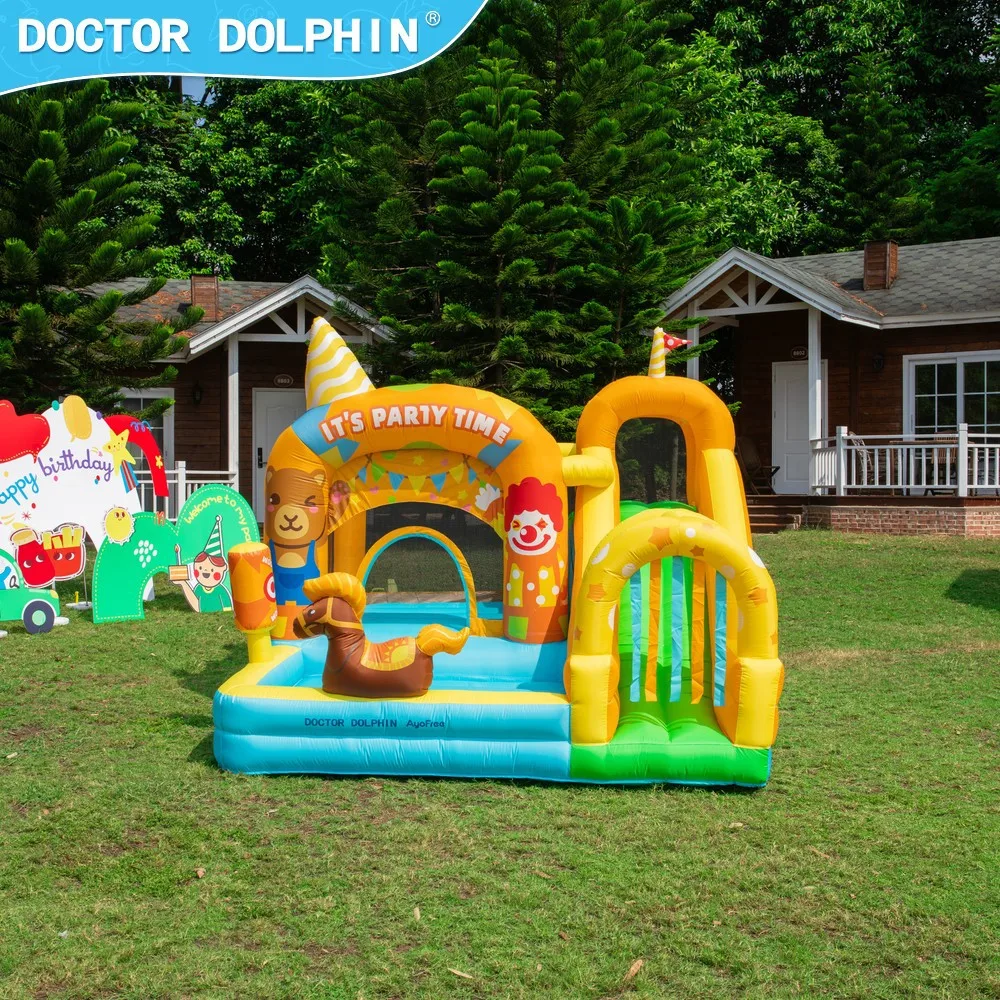 Arzt Delphin Hüpfburg Vergnügungseinrichtungen Aufblasbare Hüpfburg mit Rutsche Hüpfburg mit Luftpumpengebläse