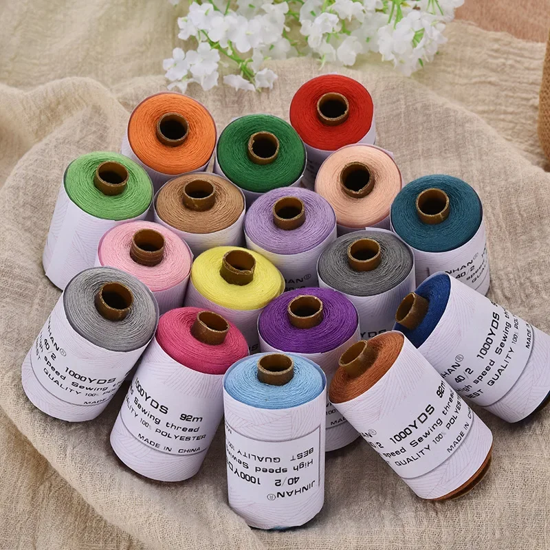 Mix 24Colors/Set High Quality Spool Sewing Thread 1000Yard/Roll Industrial Sewing Thread Machine Threads Sewing Accessories
