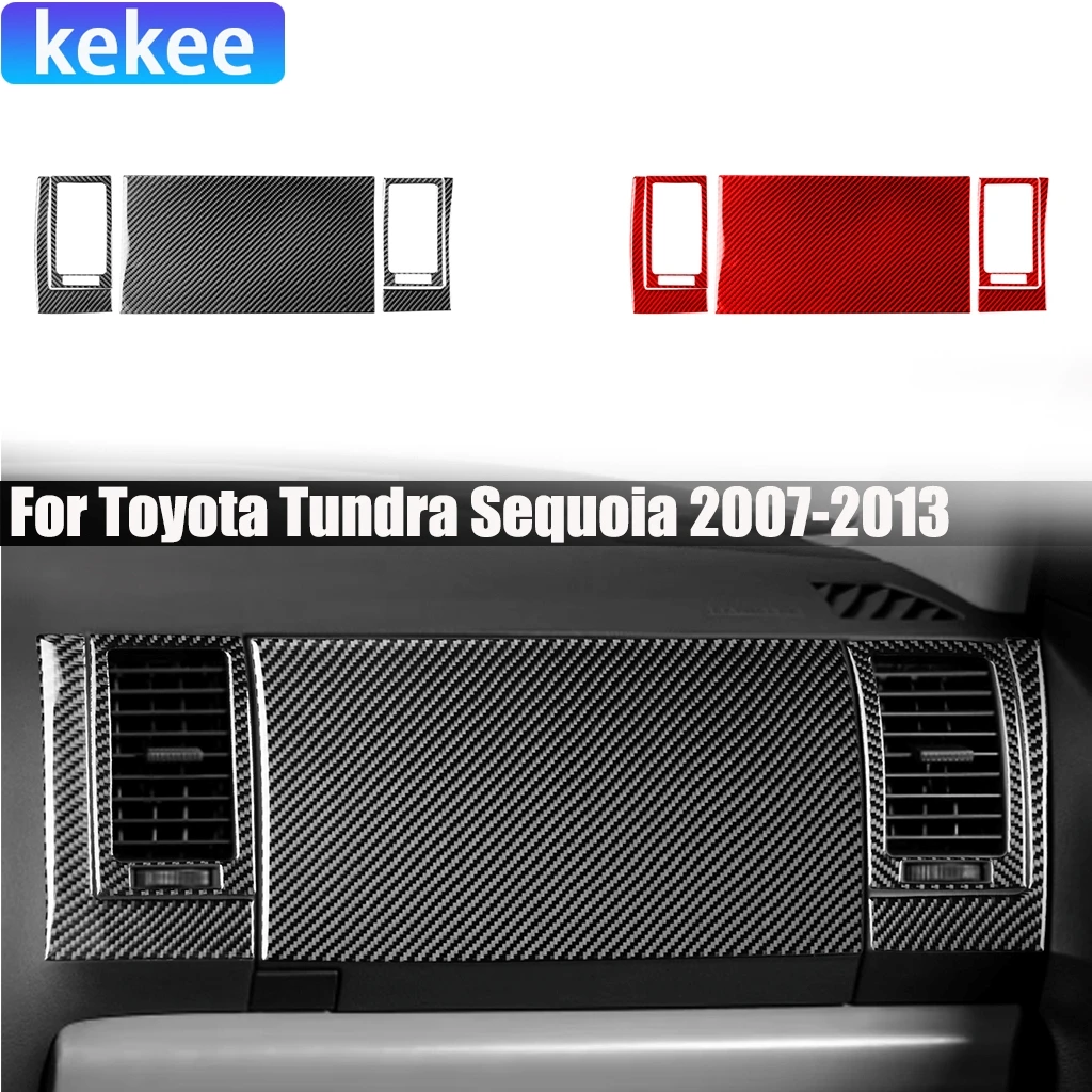 

Carbon Fiber Car Accessories Co-pilot Dashboard Set Modified Interior Trim Cover Sticker For Toyota Tundra Sequoia 2007-2013