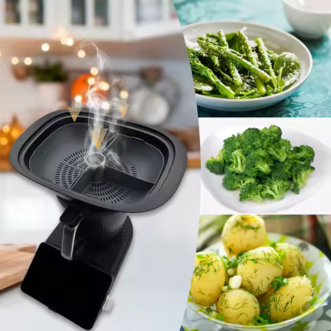 Silicone Grid Steaming Tray for Thermomix TM7, Silicone Divider Basket &amp; Steam Pipe, Multilevel Cooking Accessories