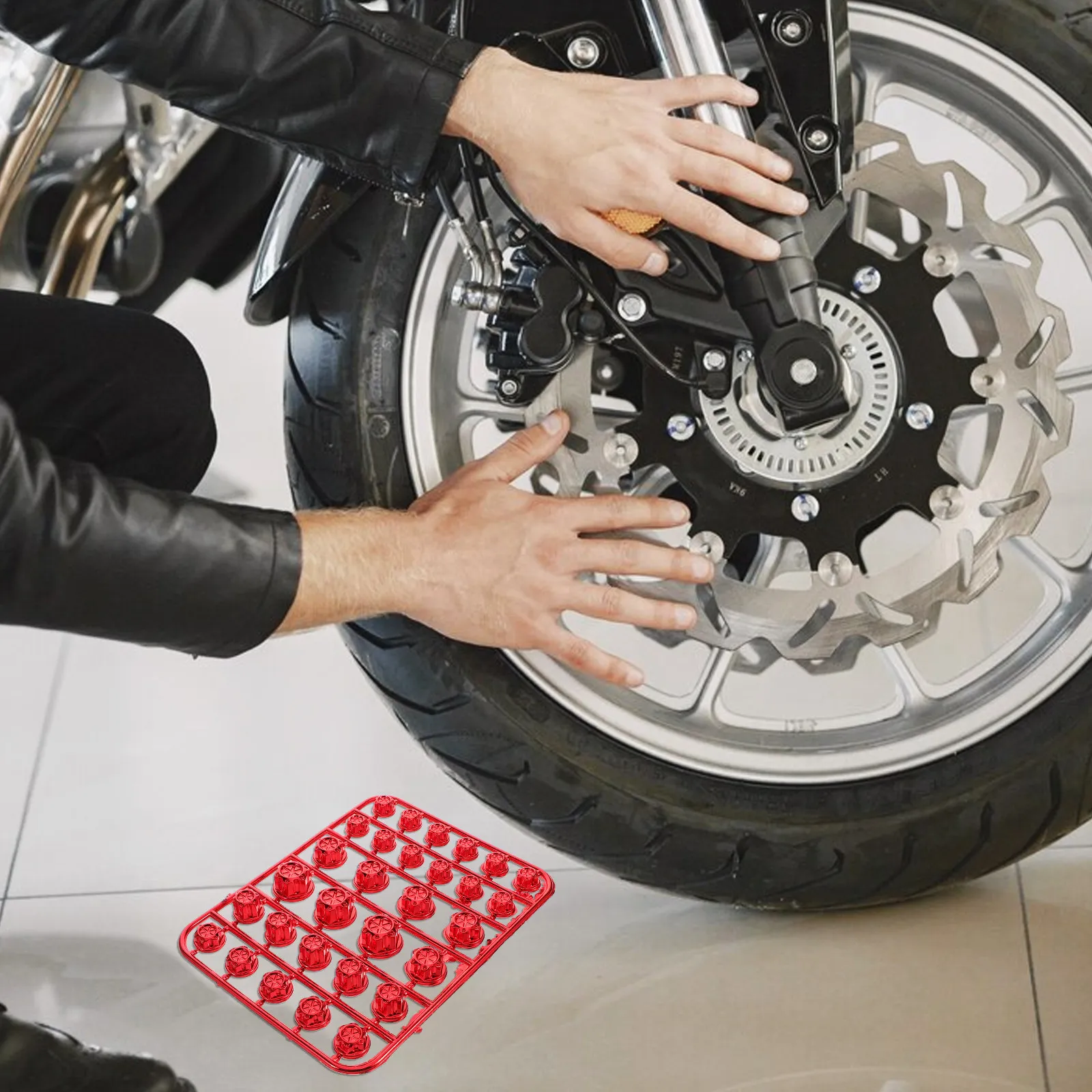 30Pcs Motorcycle Fastener Covers ABS Hex Screw Caps Colorful Engine Trim DIY Bolt Protection Decorative Motorcycle Modification