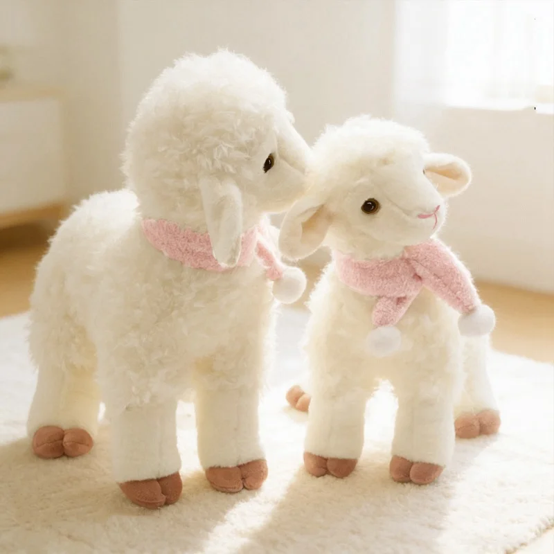 26/31cm Cartoon Stand Little Lamb Plush Toys Dolls Girls Boy Companion Stuffed Dolls Kawaii Fluffy Sheep Plush Dolls