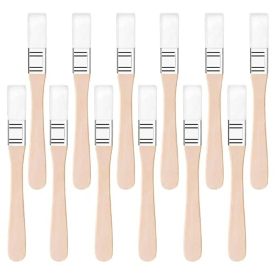 

12PCS 1/2 Inch Flat Small Paint Brush with Wood Handle Nylon Bristle Trim White Pencil Hair Painting Tool for Wall Cabinet Fenc