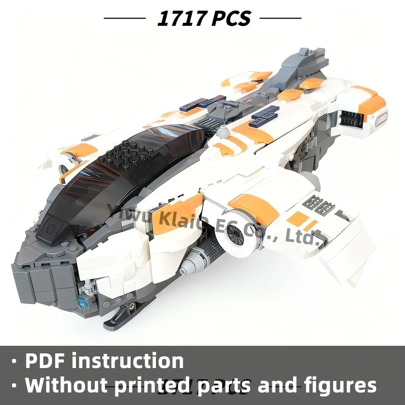 MOC Sci-Fi Dropship Explorer Spaceship Building Blocks Set 1717Pcs, Galactic Heavy Transport Starship Bricks