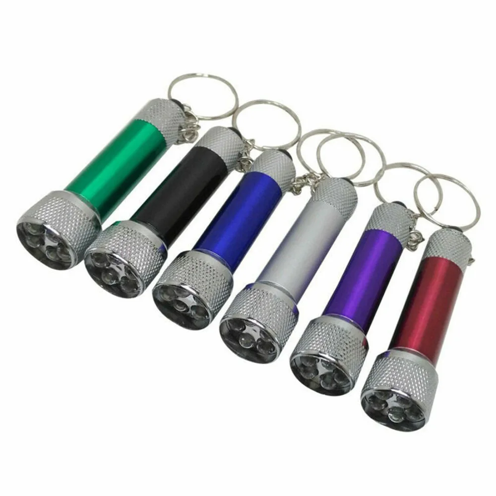 5 LED Mini Keychain Light 6 Colors Super Bright Small Torch Shock Resistant Aluminum Body Lighting Torch For Outdoor Camping