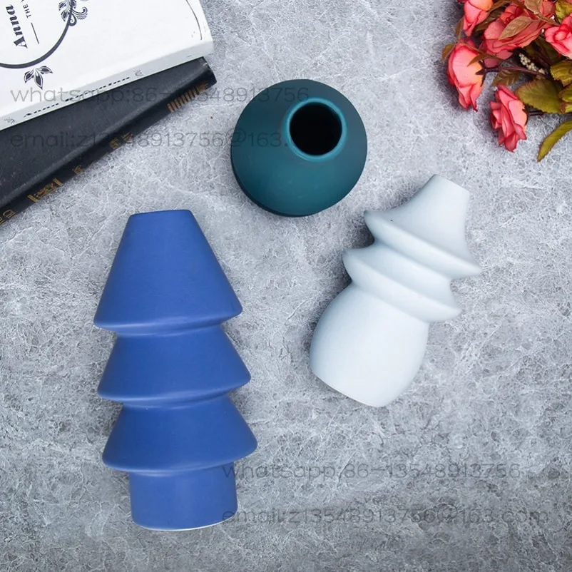 Creative Nordic Matte Ceramic Morandi Color Vase Simple Small Fresh Desktop Light Luxury Ornament