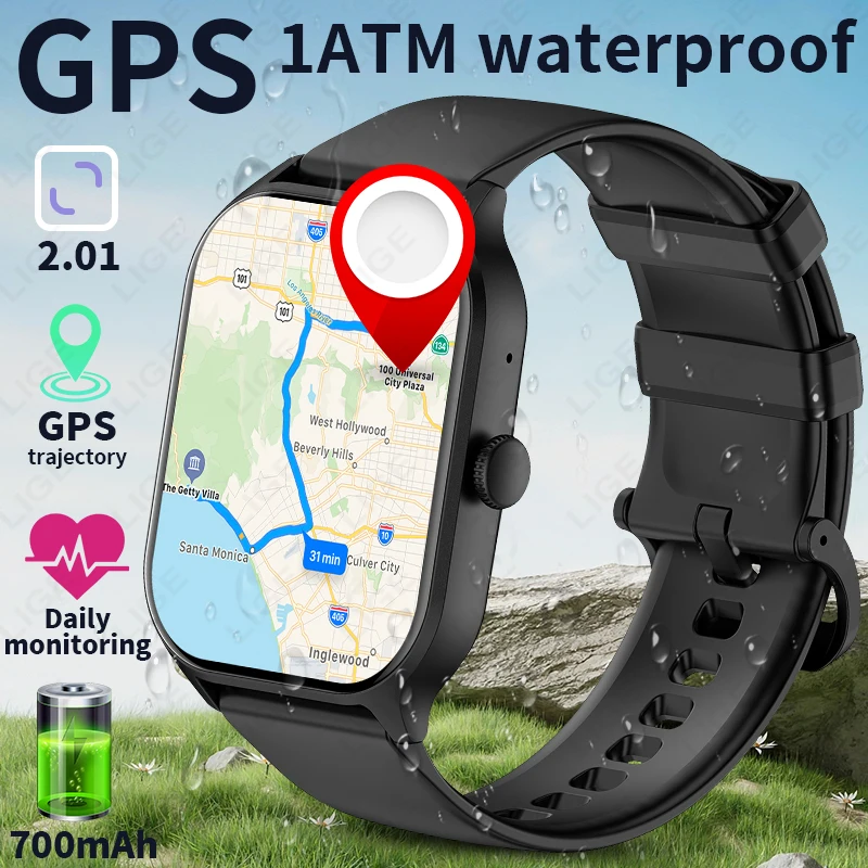 

2026 New GPS 700mAh Smart Watch Men For Women Militray Outdoor Sports Music Bluetooth Call Waterproof Smartwatch For Android IOS