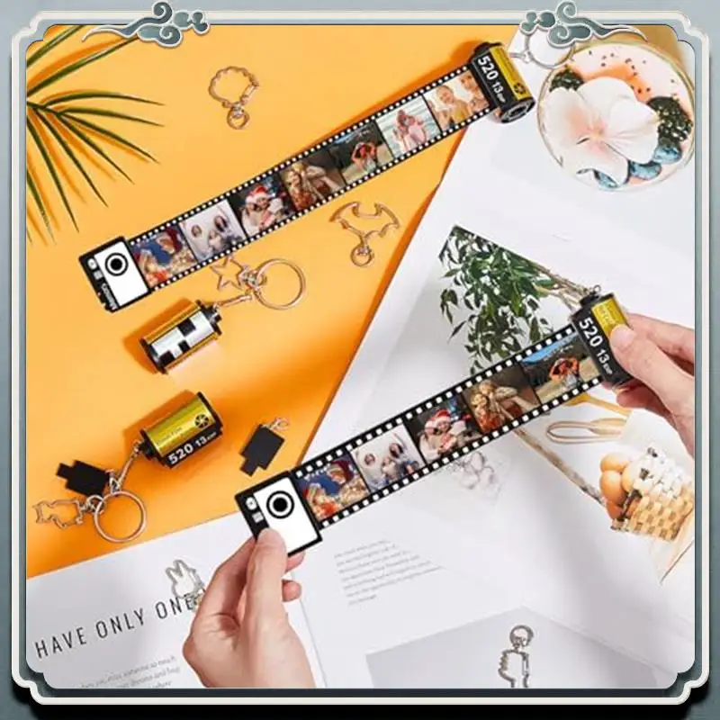 

Premium 12 PCS Sublimation Camera Film Roll Keychains With Replacement Keyrings Photo Keychains For Birthday DIY Crafts Easy To