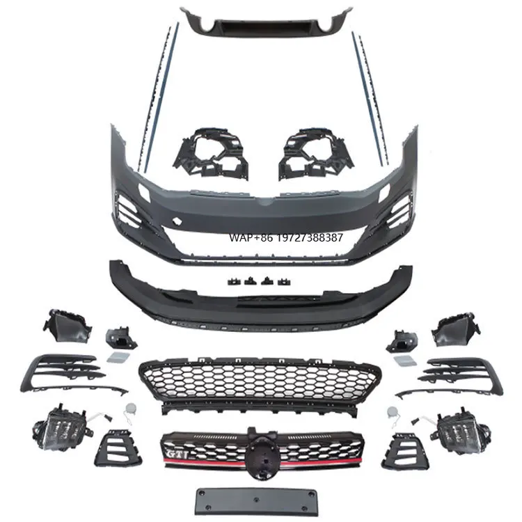 

High Quality Car Front Bumper Side Skirt Rear Lip Body Kit for Golf 7.5 2017-2020 Upgrade GTI Style Car Bumper