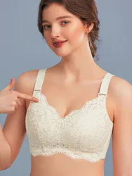 French lace lingerie for women slim fit gathered and gathered paired with anti sagging bra adjustable without steel ring bra