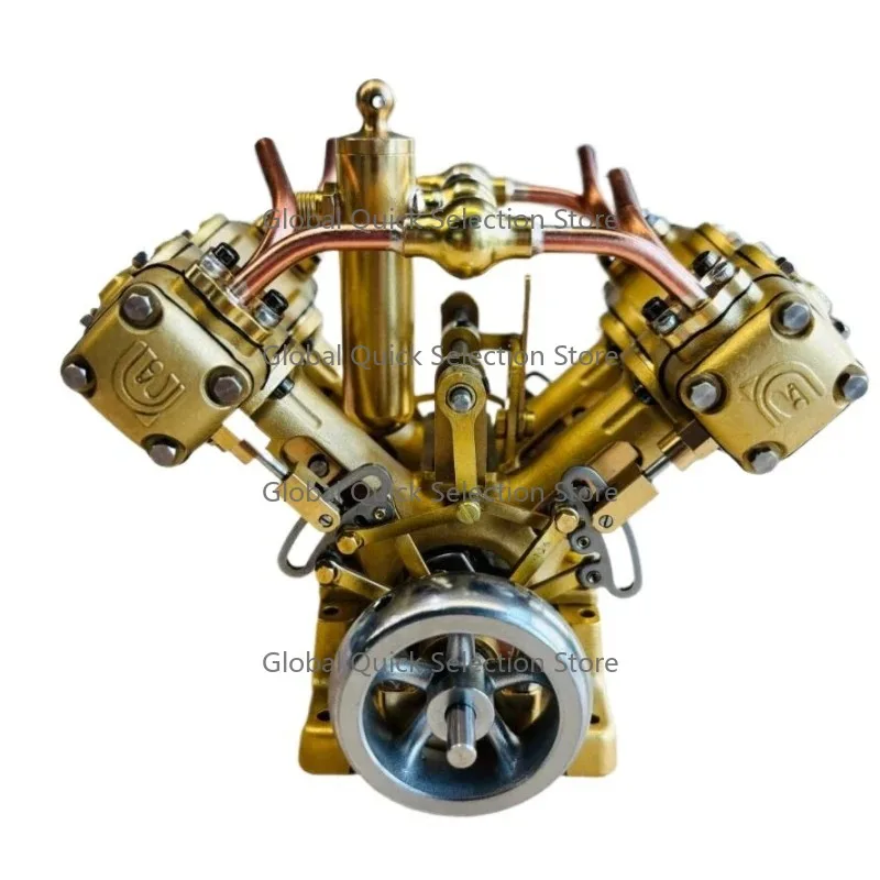 V-type Four Cylinder Stirling Steam Engine Model Mini Steam Engine Ship Train Miniature Model Mechanical Ornaments
