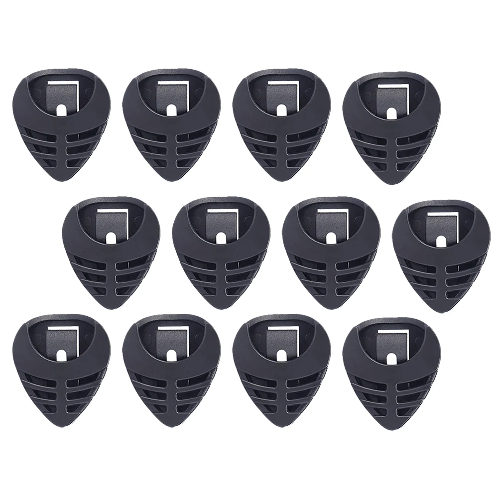 

50 Pcs Plectrum Holder Bag Guitar Pick Case Portable Bass Storage Boxes Black Abs