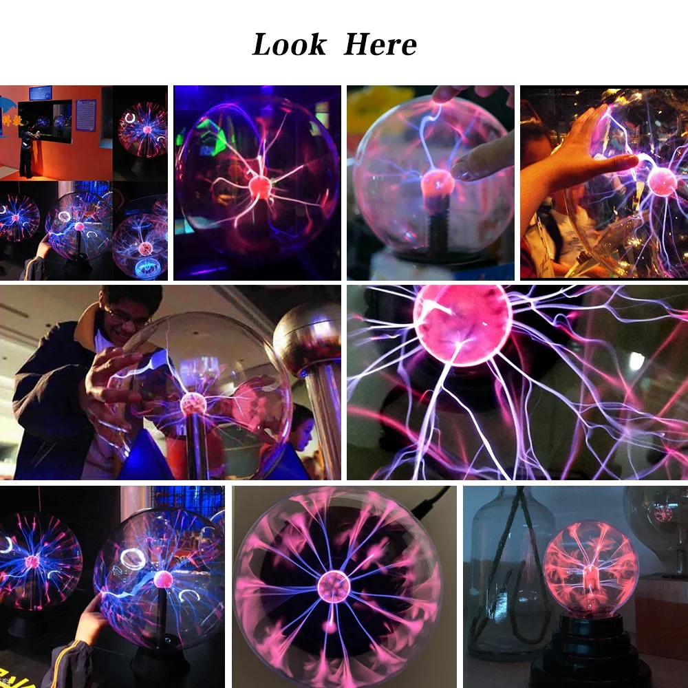 3 Inch USB Novelty Magic Plasma Ball Lamp Touch Sensitive Atmosphere Night Light Desk Decor Novelty Lamp Birthday Children Gift