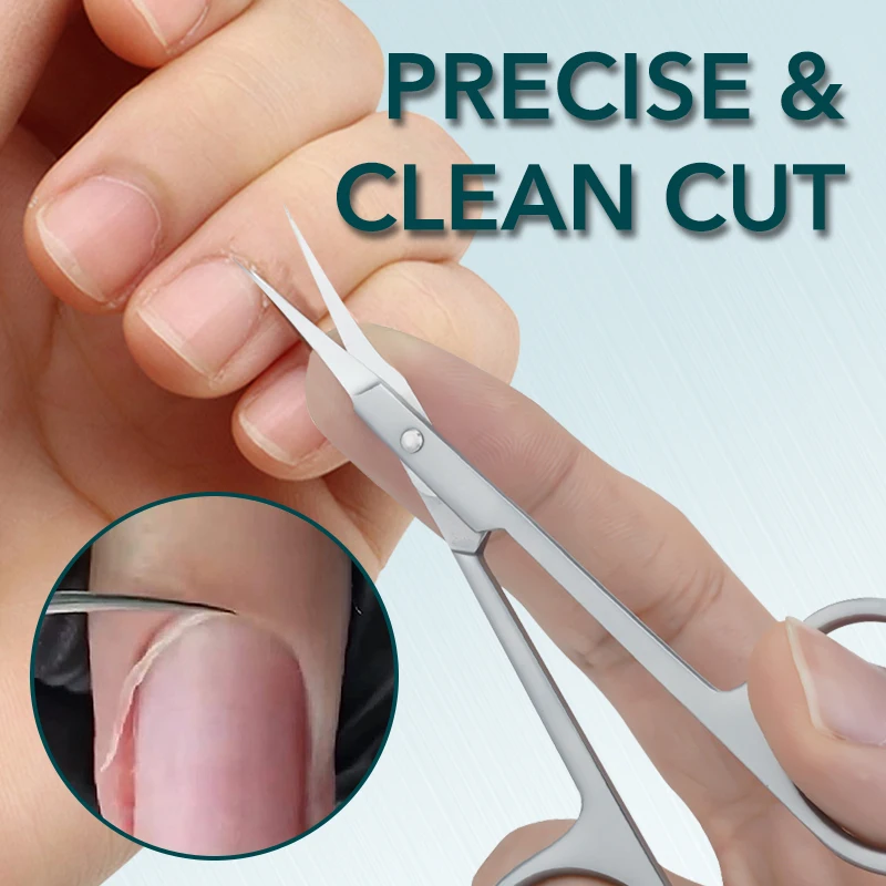 1Pcs Home Use Cuticle Scissors Stainless Steel Fine Curved Multi-Purpose Eyelashes Eyebrow Manicure Scissors Tools
