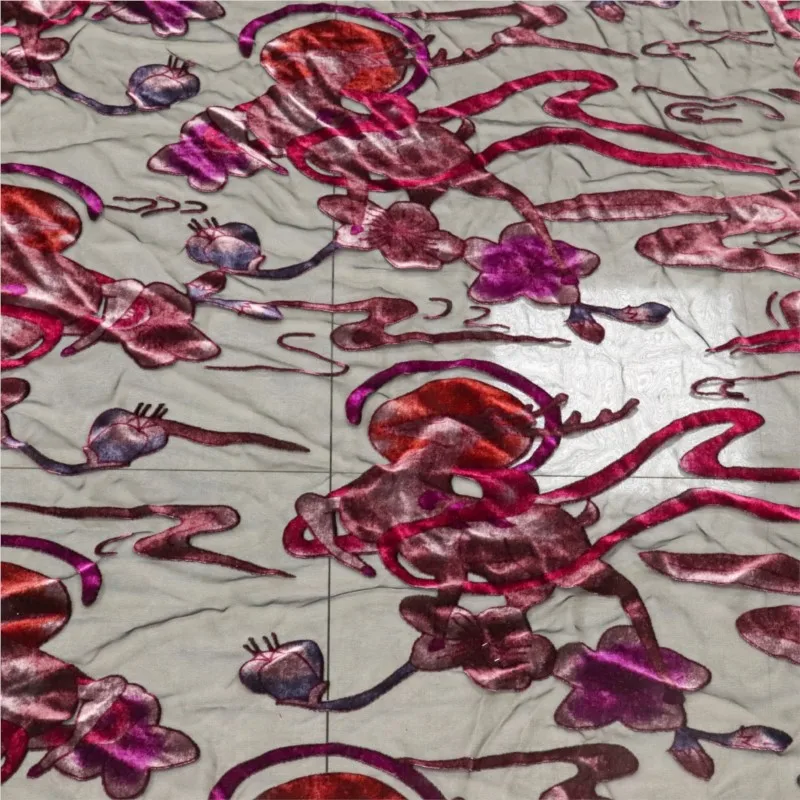 

Velvet printed flamboyant and women's clothing fabric dress pattern