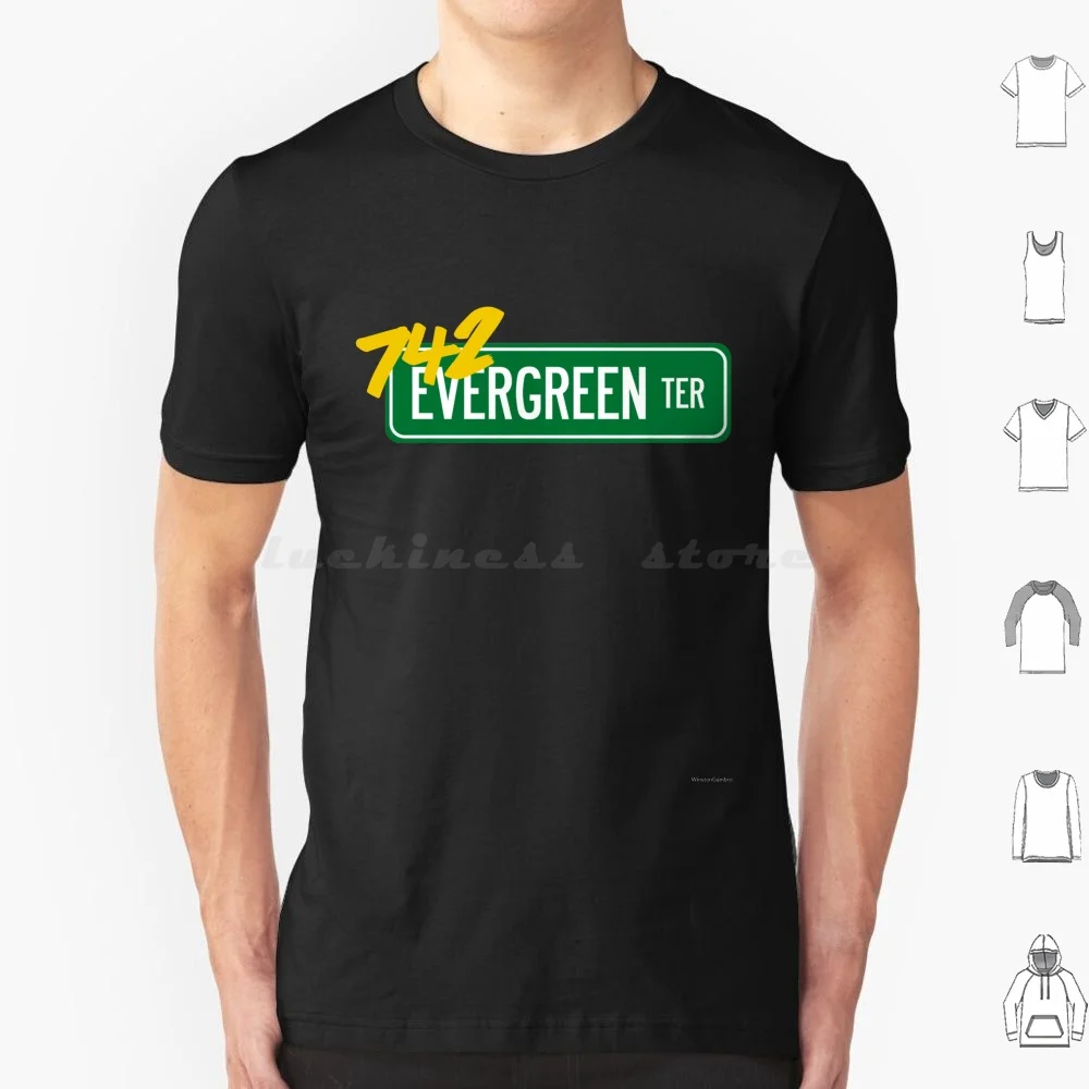 742 Evergreen Terrace T Shirt Cotton Men Women DIY Print The 742 Evergreen Terrace The Address The House Homer Bart Marge Lisa