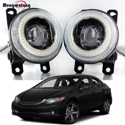2 X Canbus Angel Eye Fog Light DRL For Honda Civic Si Sedan 2013 2014 2015 2016 2017 30W Car Front LED Fog Daytime Running Lamp