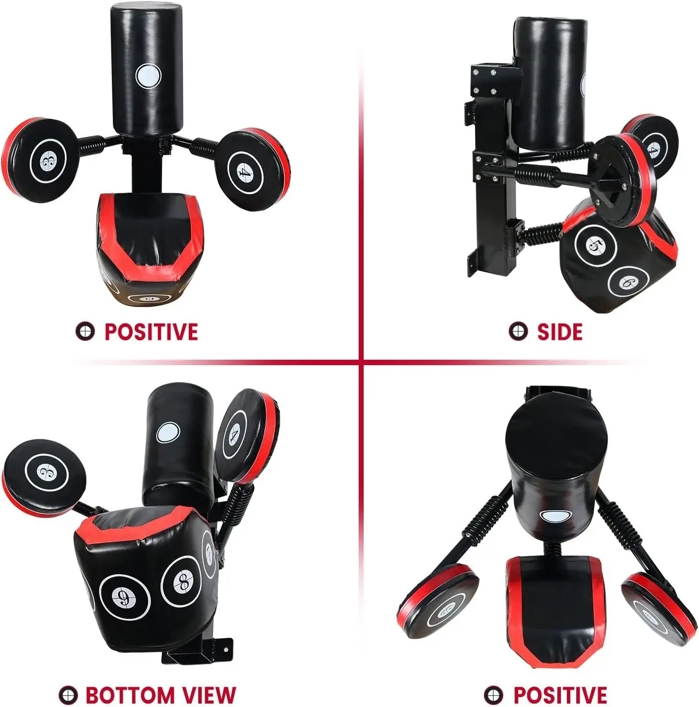 Saco de boxe pesado de parede de alvo de boxe de velocidade de sparring multiponto, alvo de combate masculino