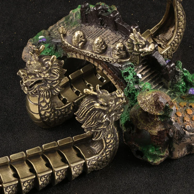 Brass Ornament Dominant 3D Moving Dragon Boat Festival Chongyang Atmosphere Decoration Shop Living Room Table Pet Cr