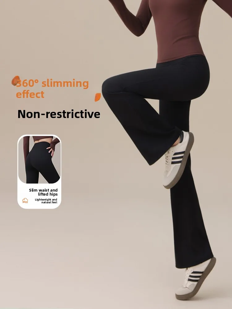 

Women's Fce Lined Yoga Pants High Waist Butt Lifting Fitn Sports Long Trousers Pilates Training Flared Pants