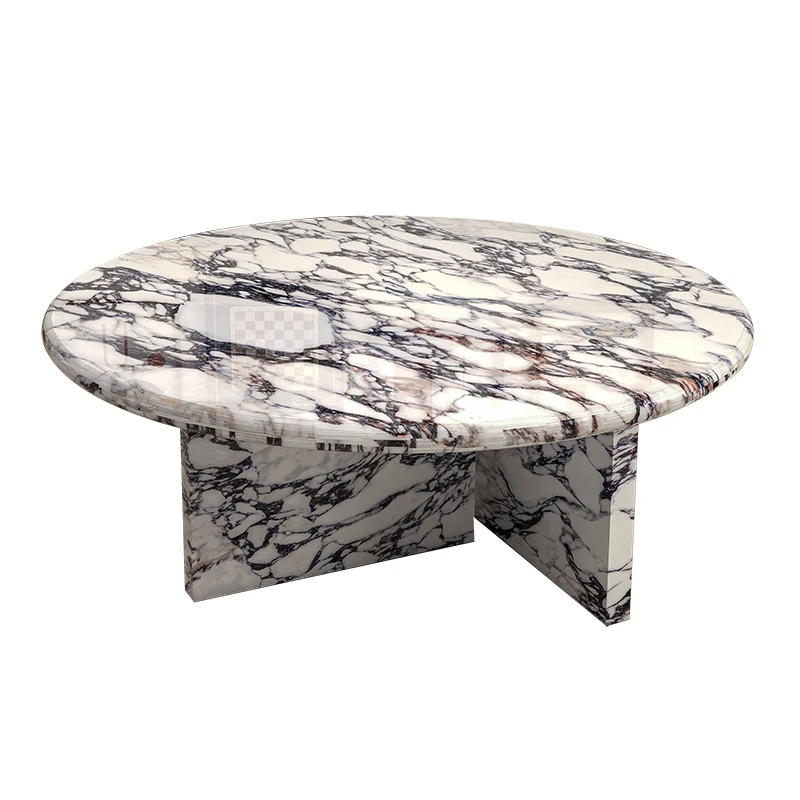 White Unique Coffee Table European Round Design Minimalist Space Coffee Table Marble Luxury Meuble Salon Living Room Furniture