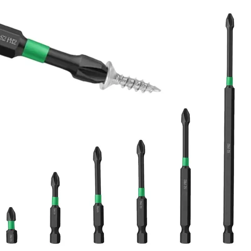 Magnetic Screwdriver Bits Magnetic Slotted Phillips Driver Bit Set Set Of 6 Strong Magnetism Suitable For Electric Screwdriver