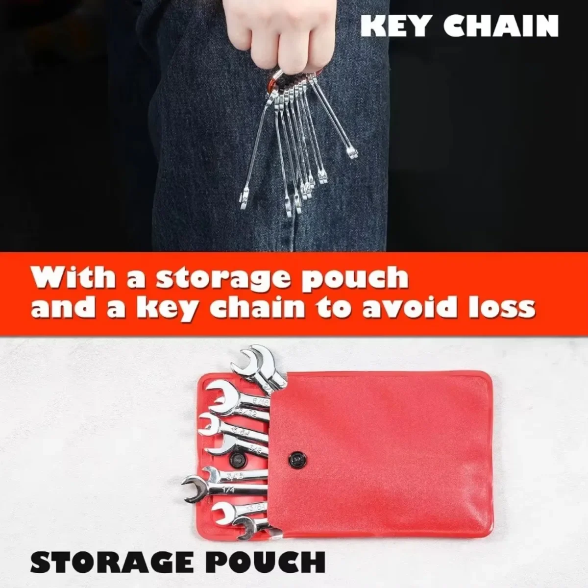 الترجمة: [الإصدار الاحترافي] مجموعة مفاتيح ربط SAE مدمجة مكونة من 5 قطع، صندوق هدايا أدوات ممتاز للميكانيكا وإصلاح السيارات