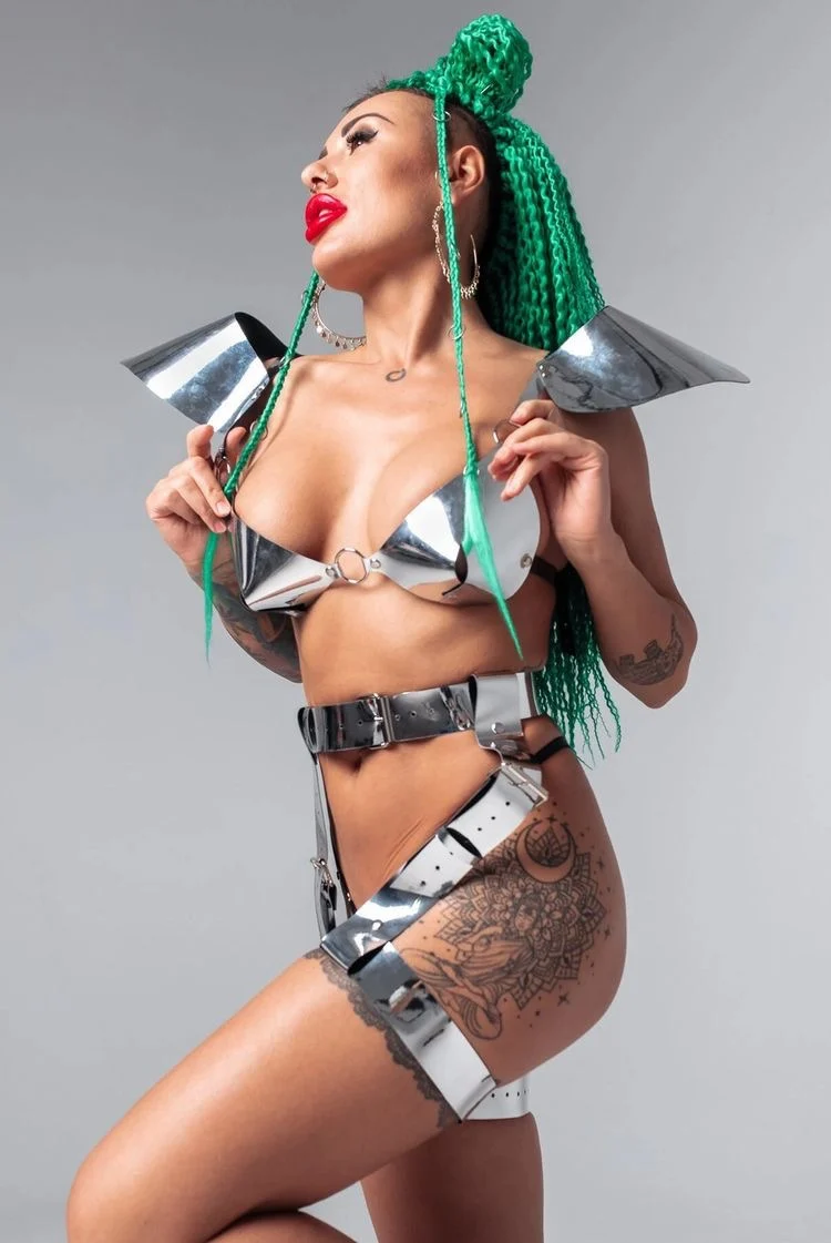 New Nightclub Sexy Bikini Technology Sense Future Warrior Female Gogo Female Performance Clothes Clothing Drag Queen Costume Set