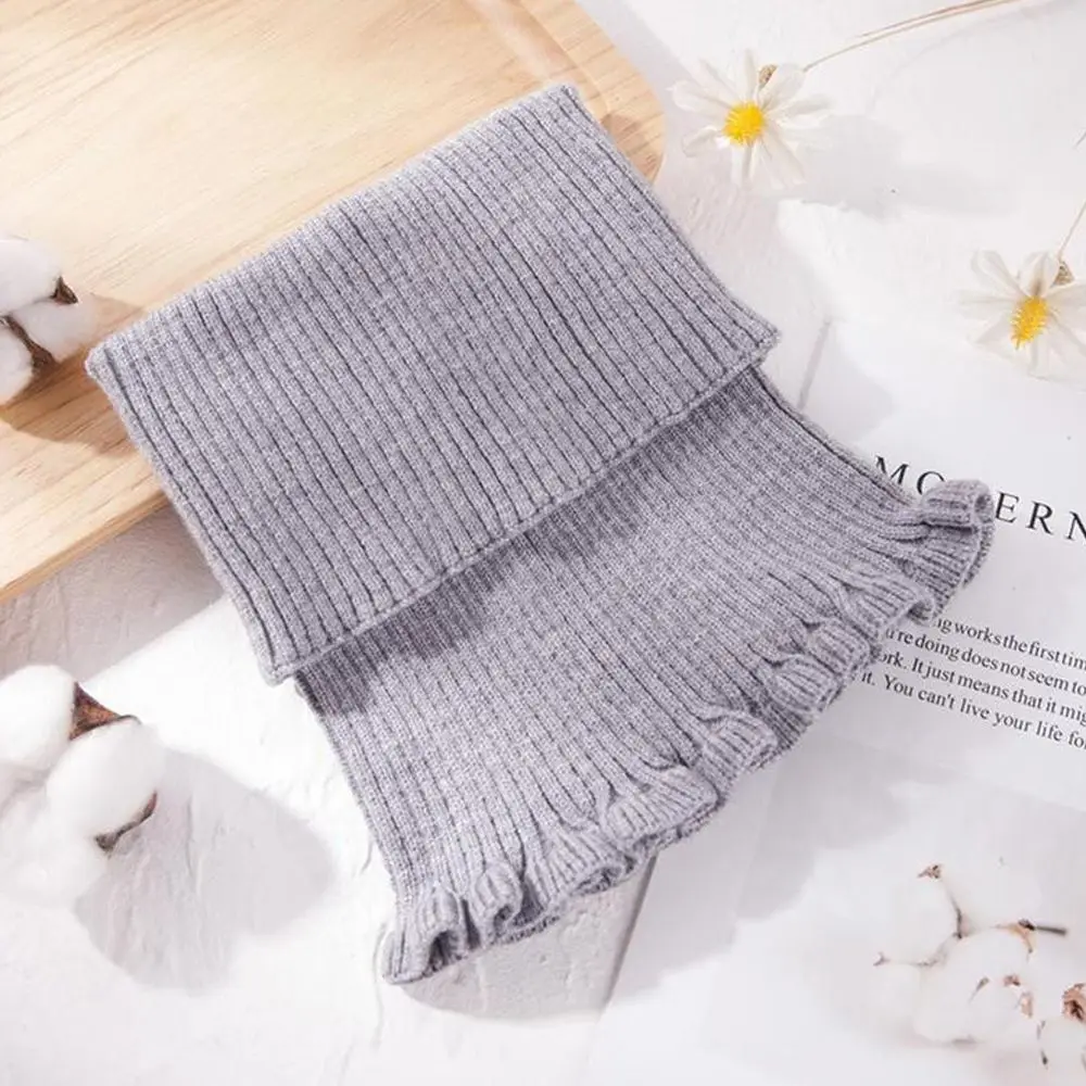 Syal kerah palsu rajut wanita, kerah palsu Turtleneck hangat dapat dilepas tahan angin musim dingin dengan telinga kayu