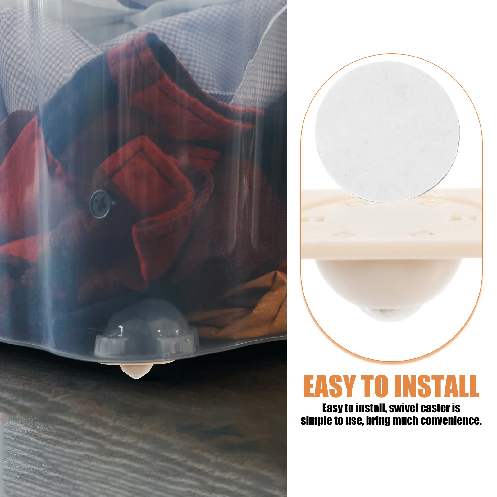 

20Pcs Stick on Caster Wheels Reliable ABS Stainless Steel for Furniture Moving Containers Luggage Smooth Quiet Operation