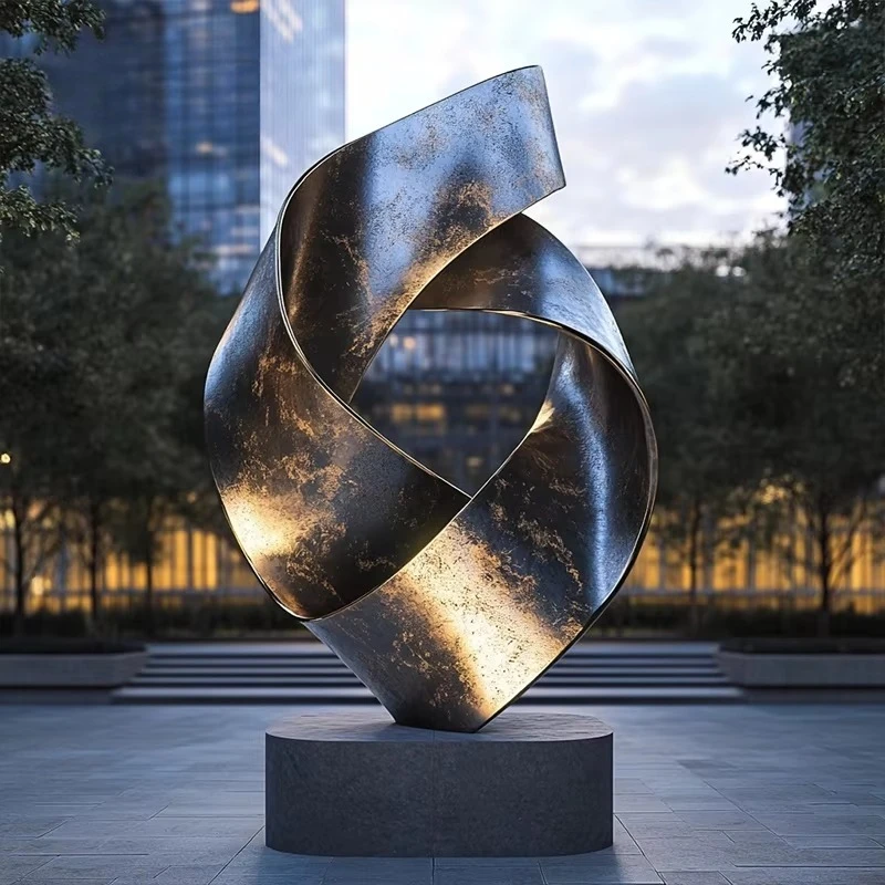 

Stainless Steel Garden Sculpture Hotel Lobby Art Statue Water Feature Decoration