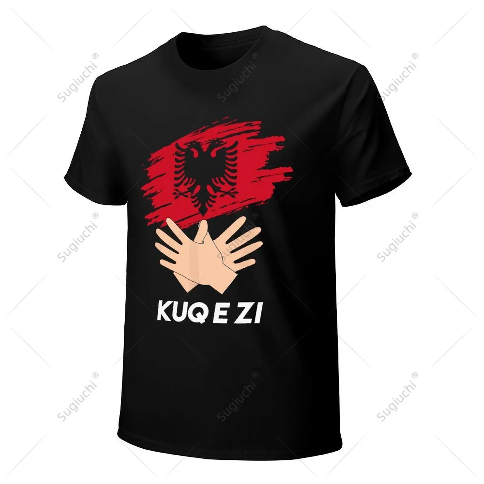 للجنسين الرجال العلم الألباني Shqip Shqiponja الألبانية النسر ألبانيا التي شيرت تيز تي شيرت النساء الفتيان 100% القطن تي شيرت
