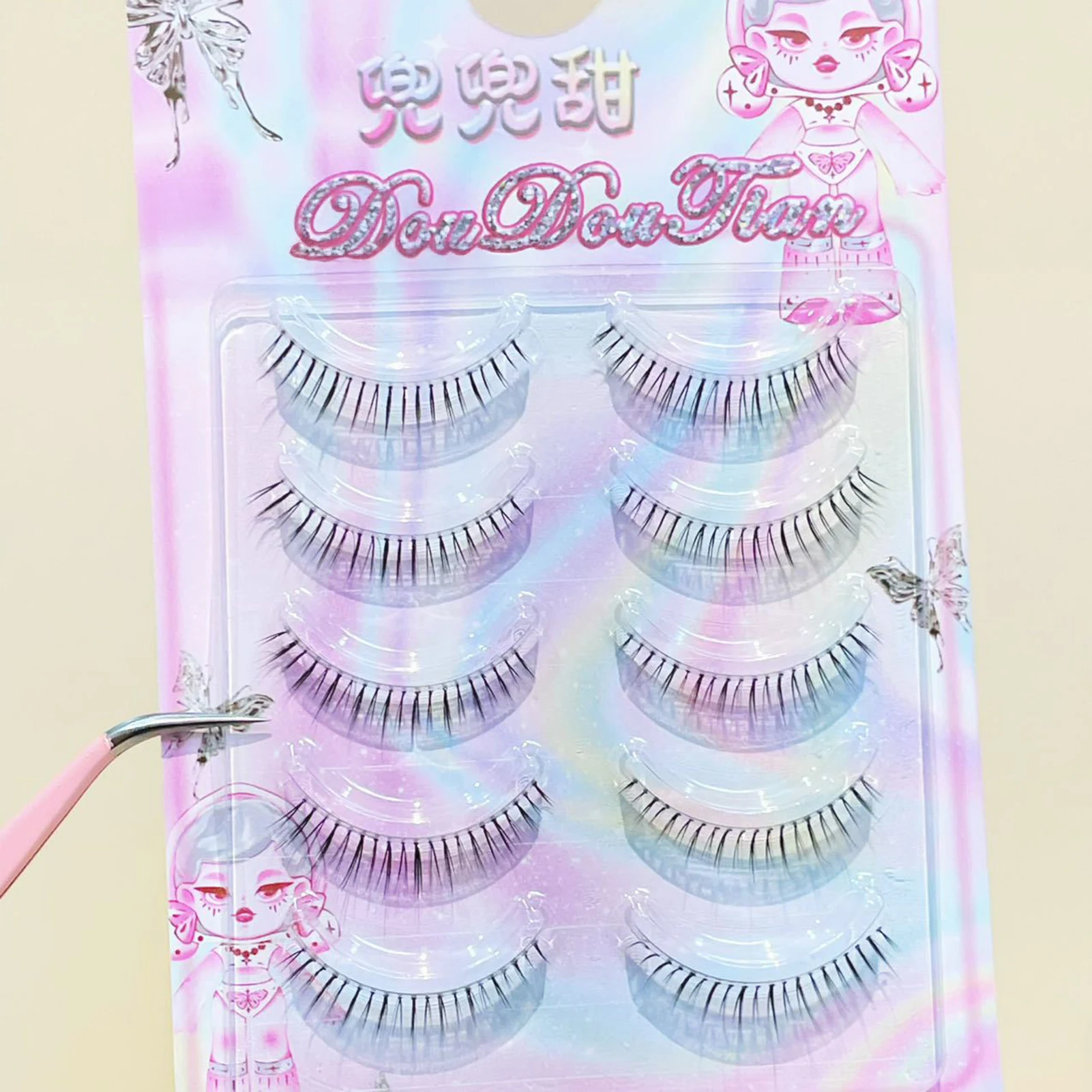 Kpopつけまつげ U字型 7-12mmミックス フルストリップ ブラック Cカール 0.05mmファイバーまつげ ステージ撮影用