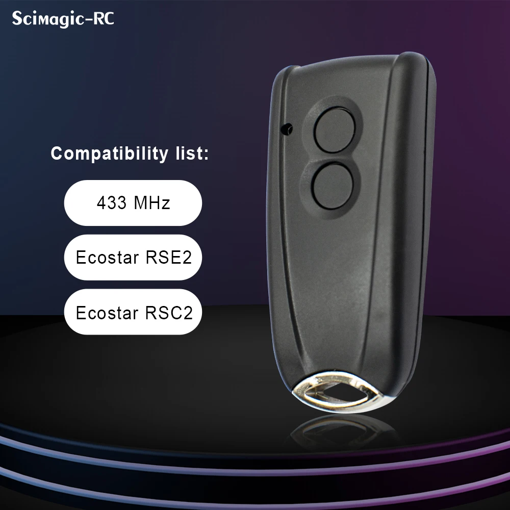 New ECOSTAR RSC2 RSE2 Garage Door Remote Control 433.92MHz Transmitter With Metal keychain