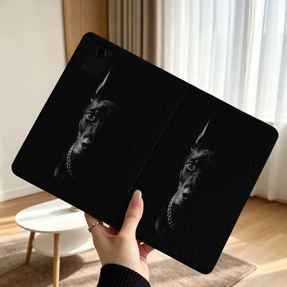 Cool Black Doberman Pattern For Lenovo Xiaoxin Pad Pro Tab P12 P11 11 13 11.2 inch K11 Plus Pen Tray Tablet Case Soft