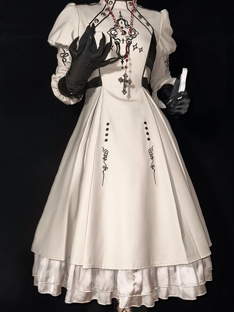 Nuevo y genuino Original talismán de Luna largo gótico Lolita vestido oscuro japonés Retro hermana corto moda dulce vestido fresco