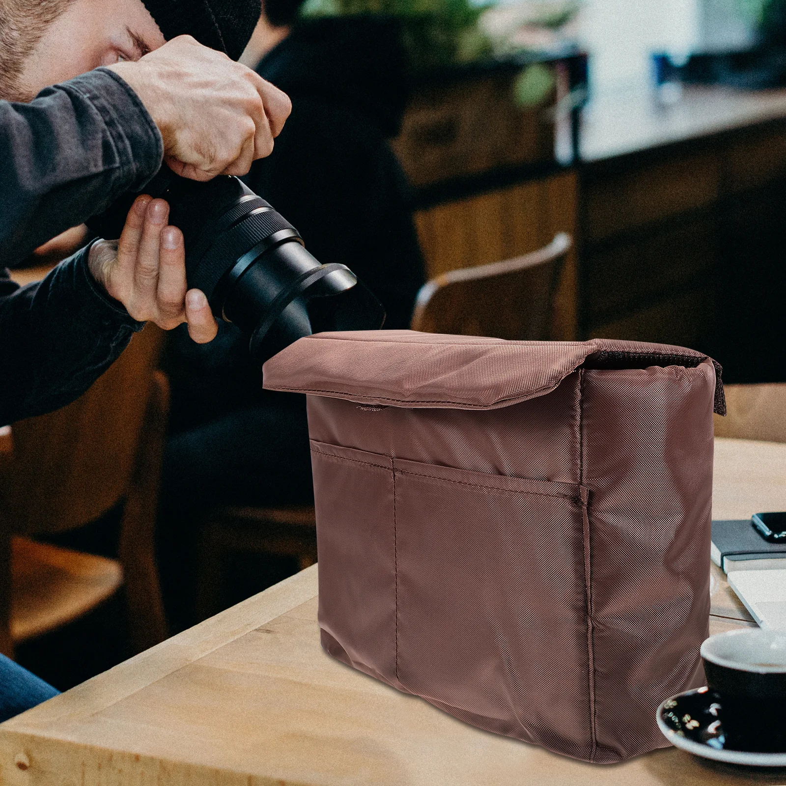 

Camera Insert Bag Nylon Padded Protective Case for Backpack Dslr Camera Lens Organizer Insert Padded Bag Lens Case