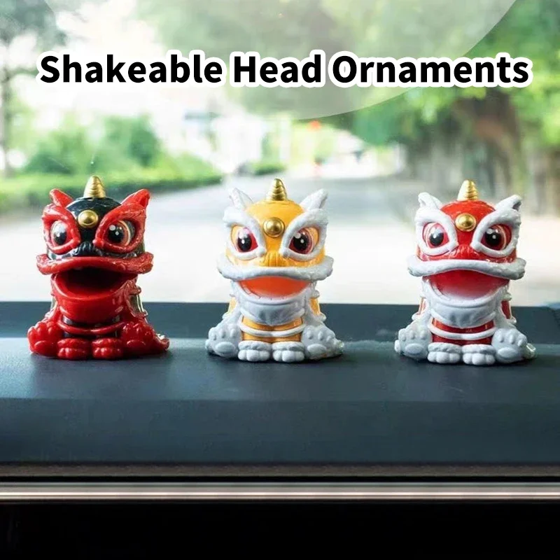 زخرفة التميمة النمط الصيني محظوظ الرقص الأسد نموذج تعمل بالطاقة الشمسية ديكور المنزل هدايا العيد جلب الثروة حسن الحظ #2