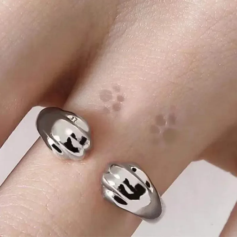 반지 Cat Ring Кольца Женские Women Cute Cat Claw Embrace Tightly Design Open Rings Gothic Adjustable Ring Jewelry Birthday Gifts