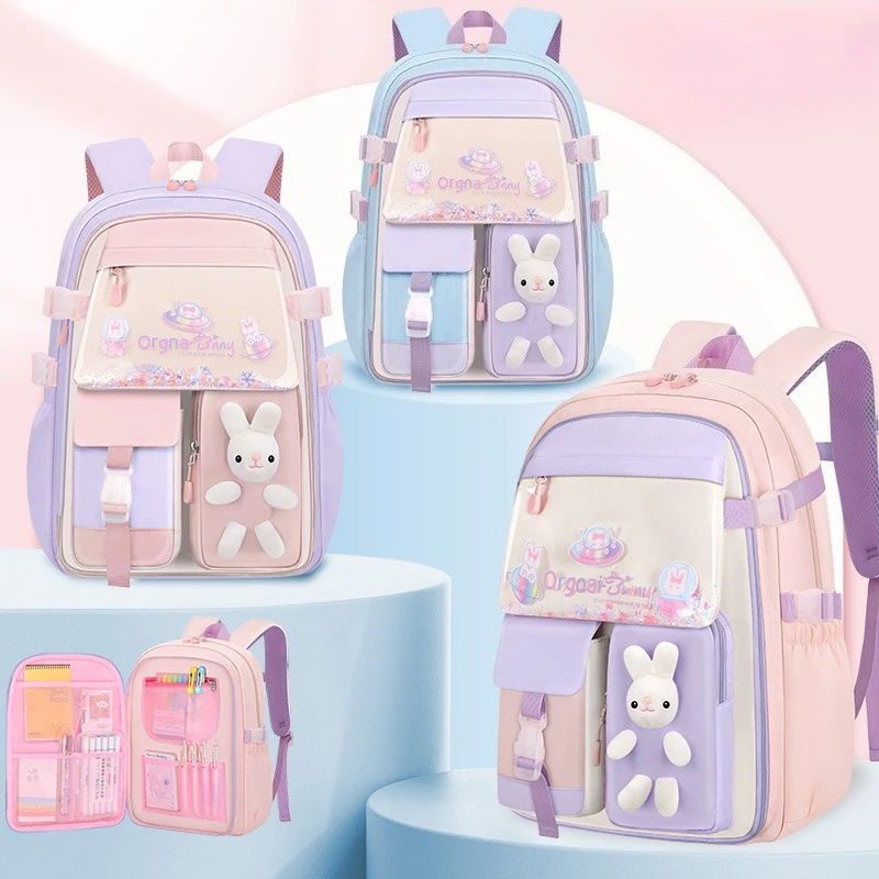 

New Back Support Lightweight School Backpack for Girls - Children's Elementary School Bag