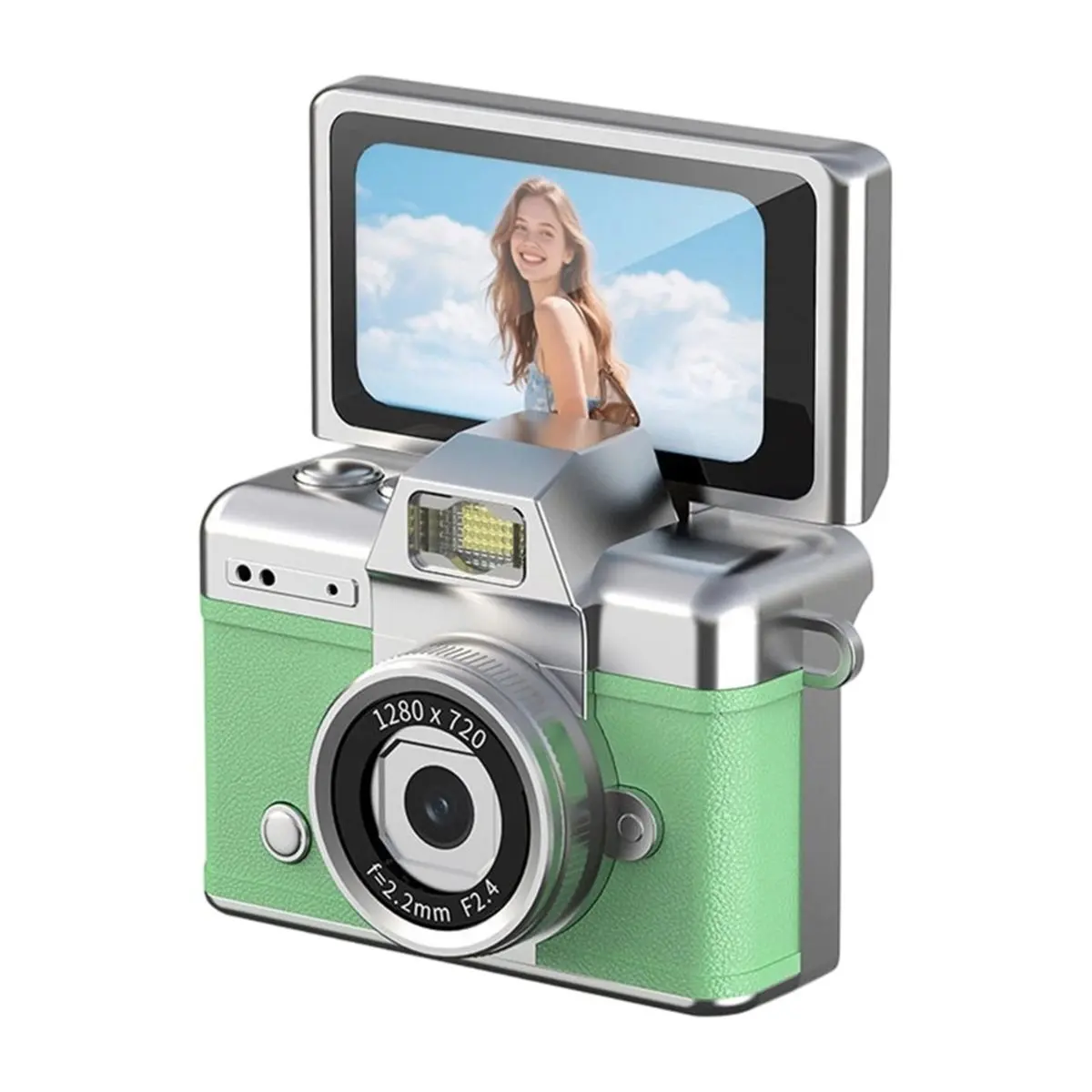 Miniature Keychain Thumb Camera 1080P HD Video Recorder with 180° Flip LCD Screen Portable Camcorder for Students