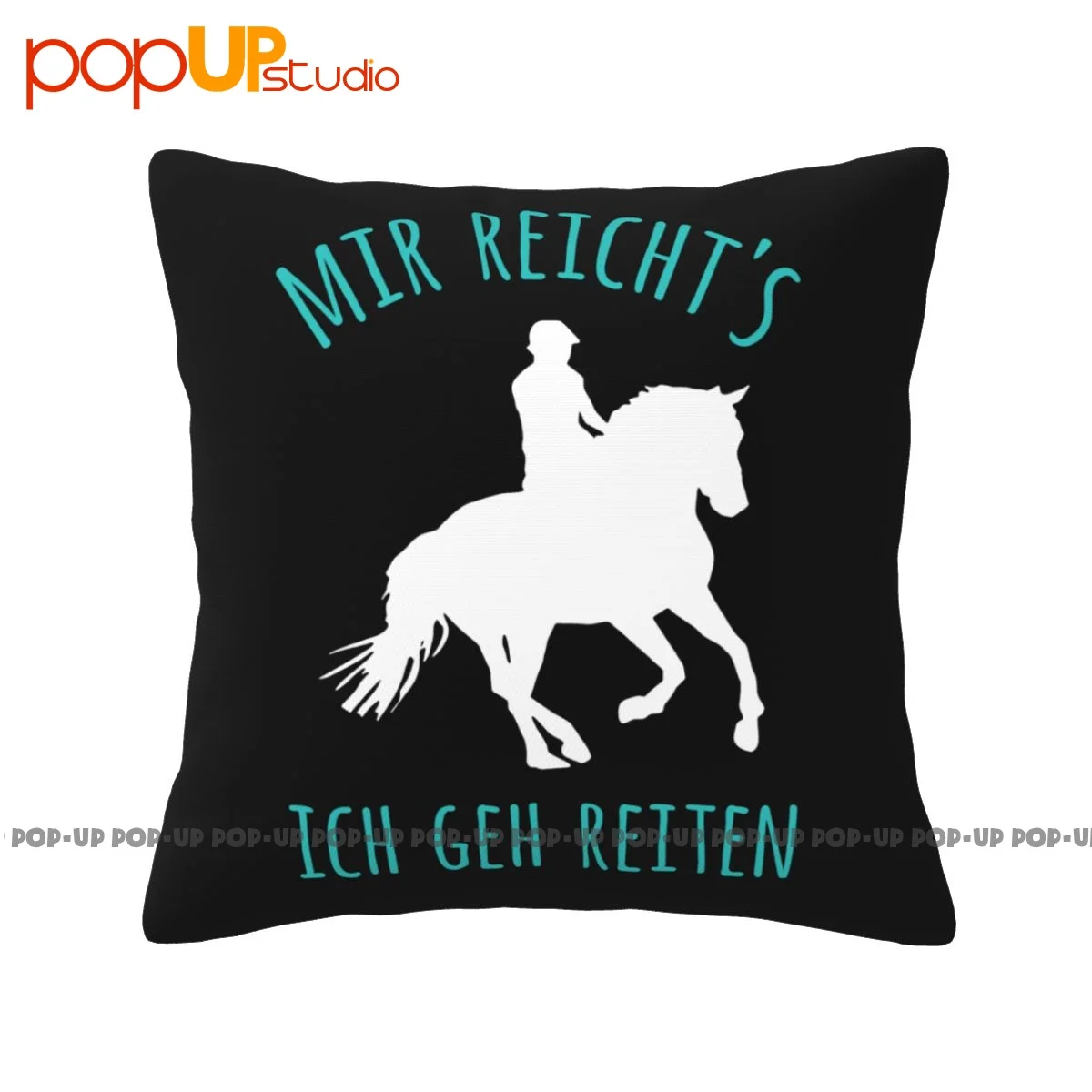 Funky Pferd Reiterin Herz Mir Reich'S Reiten Frau Mdchen Frauen Pillowcase Throw Pillow Cover Natural