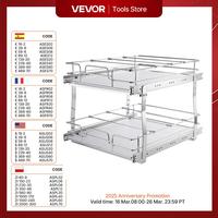 VEVOR Pull Out Cabinet Organizer, Chrome-Plated Steel Roll Out Drawers, Sliding Drawer Storage for Inside Kitchen Cabinet