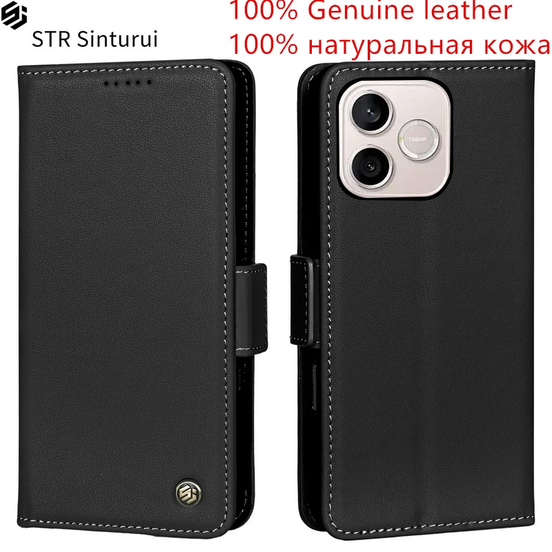 

STR 100% Genuine Nappa grain leather card Slot Wallet Cover For Honor 600e 500 Smart Magnetic skin Flip shockproof phone Case
