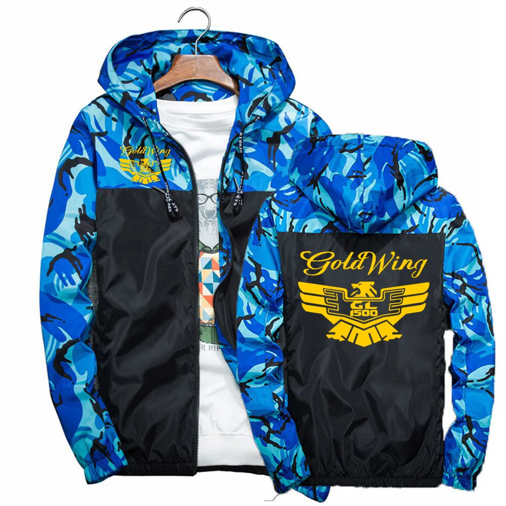 

2024 Goldwing GL 1500 New Men Spring and Autumn Fashion Printing Patchwork Designe Comfortable Casual Four Color Camouflage Tops