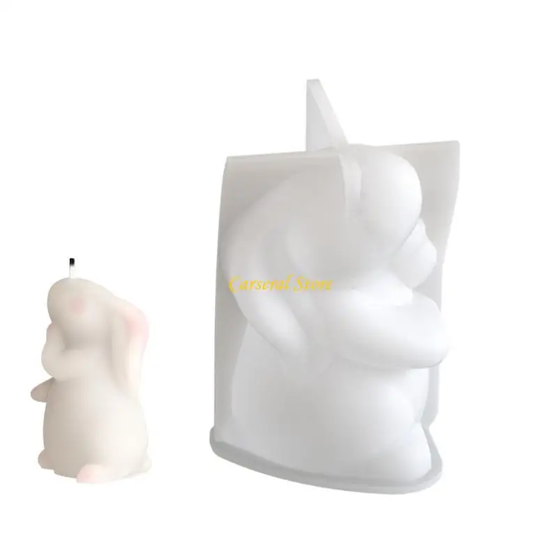 

M4YF Gypsum Jewelry Mold Silicone Mould for Candle Making Rabbit Home Decoration Mold