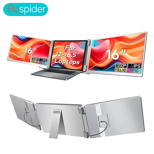 Imagen 1 del producto Monitor retroiluminado LCD portátil serie Gaming FHD IPS extensor de pantalla triple doble de alta definición para seguimiento de productividad