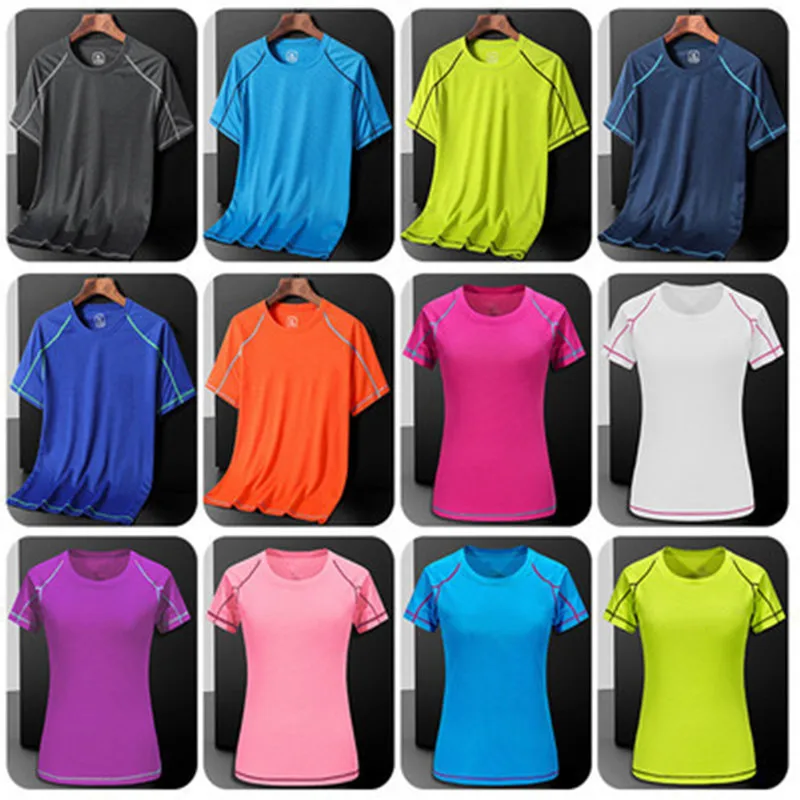 Short-Sleeved T-Shirt Men Summer Quick-Drying Short-Sleeved Mesh Sports Casual Women Short-Sleeved T-Shirt Large Size Leisure