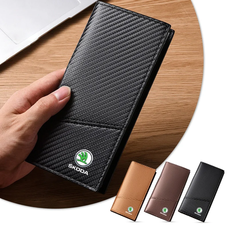 

Автомобильный кошелек-портмоне для карт из углеродного волокна для Skoda Octavia 2 A7 A5 Fabia Rapid Superb Yeti